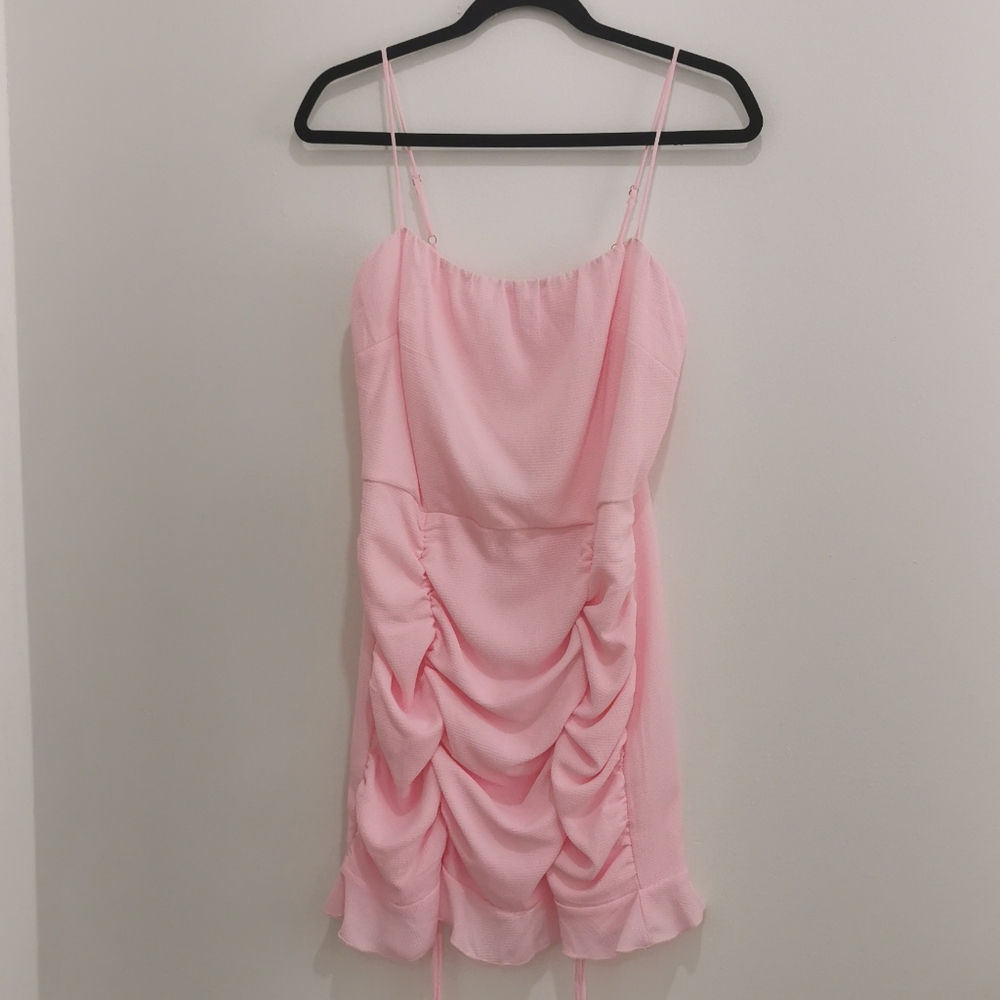 Baby Pink Ruched Dress